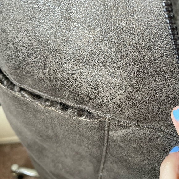 NEW NWT $400 DKNY Hooded Faux Shearling Long Coat, Army Green Brown , 2XL PLUS - Picture 4 of 10